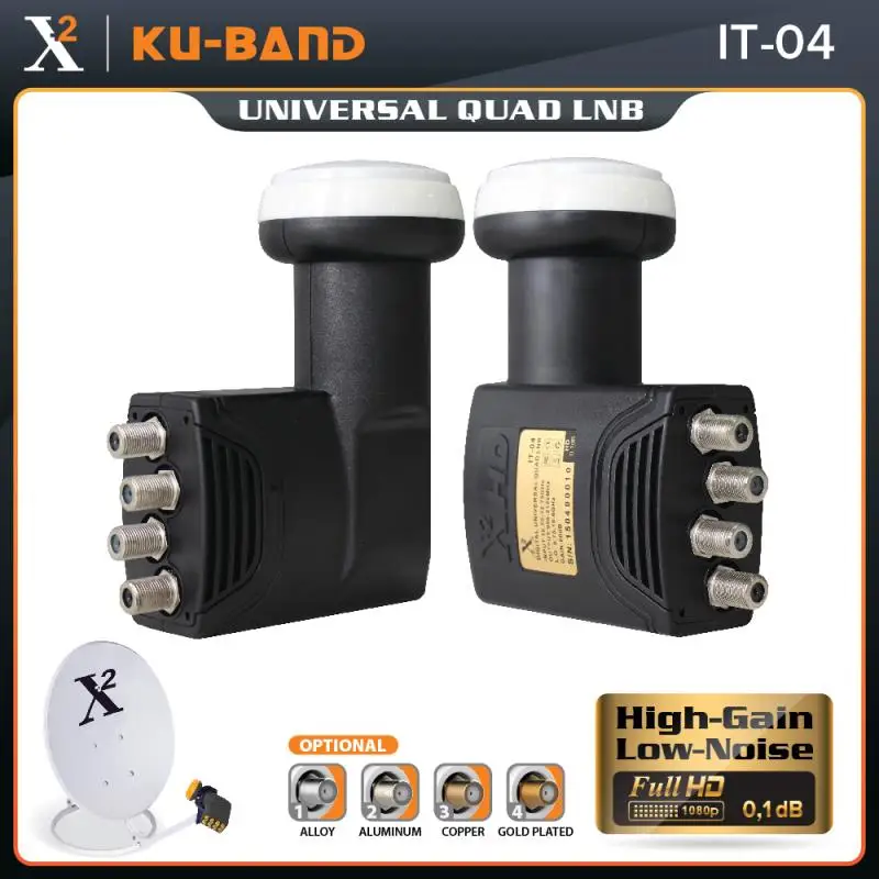 High Gain Universal Quad LNB For Satellie TV Receiver High Power Quality Ku Band LNBF Noise