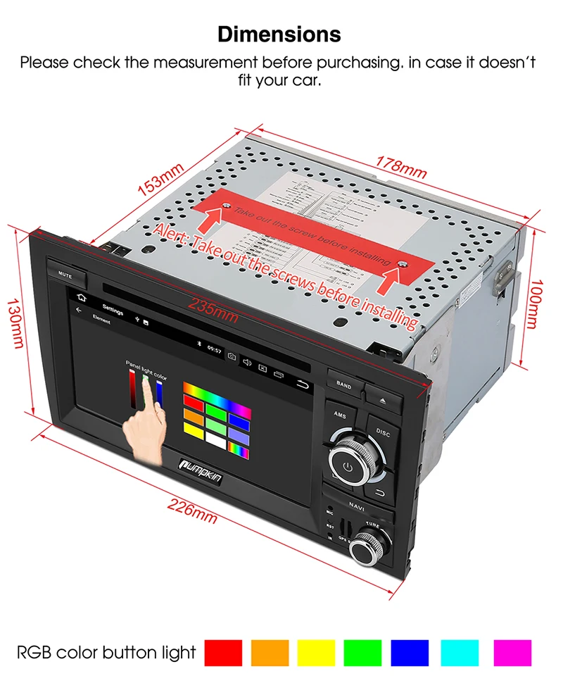 Discount Pumpkin Octa Core 7"Android 8.0 Car Radio DVD Player GPS Navigation 4GB 32GB Car Stereo for Audi A4 2003-2008 Wifi 4G OBD2 DAB 4 Discount Pumpkin Octa Core 7"Android 8.0 Car Radio DVD Player GPS Navigation 4GB 32GB Car Stereo for Audi A4 2003-2008 Wifi 4G OBD2 DAB 4