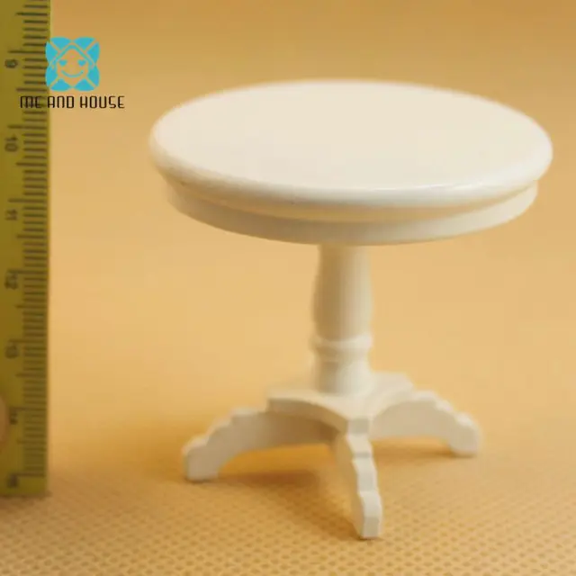 Best Price Mini dining table 1/12 scale dollhouse miniature wooden white doll house desk Best Price Mini dining table 1/12 scale dollhouse miniature wooden white doll house desk