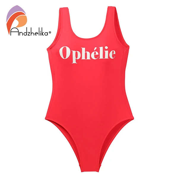 Andzhelika bikini женский купальник монокини с U образным вырезом на спине - Цвет: Red