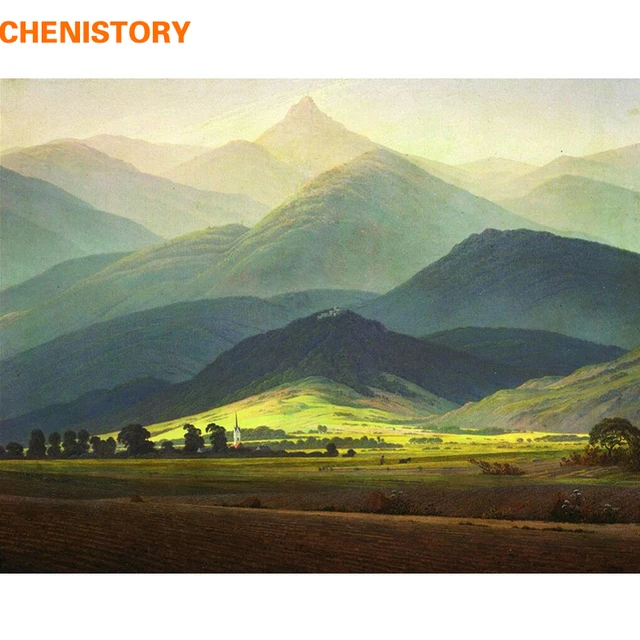 CHENISTORY Famous Picture Mountain DIY Painting By Numbers Landscape CHENISTORY Famous Picture Mountain DIY Painting By Numbers Landscape Calligraphy Painting Modern Wall Art For Home - CHENISTORY Famous Picture Mountain DIY Painting By Numbers Landscape