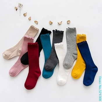 

2020 New Unisex Cute Solid Color Cotton Blend Crew Calf Length Tube Socks For Girls Boys