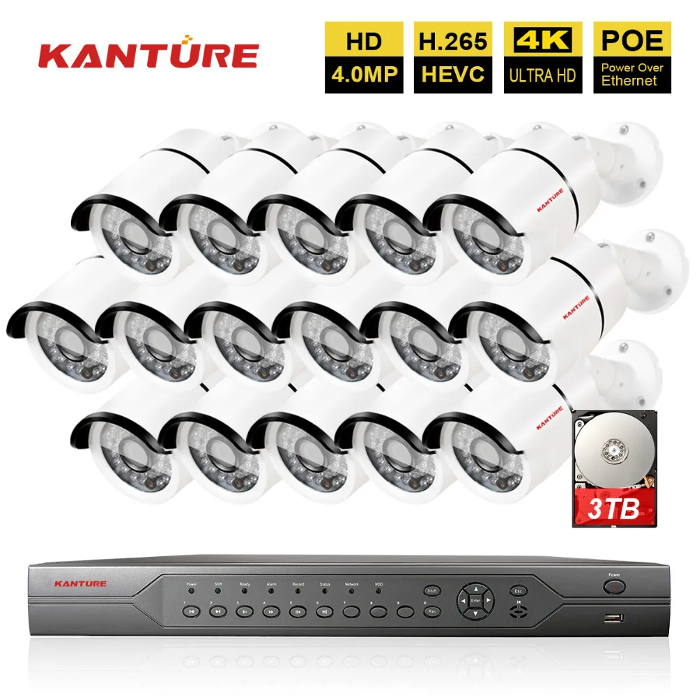 H.265 16CH 4K 5MP POE система NVR 16 шт безопасности в/наружной водонепроницаемой ip камеры с