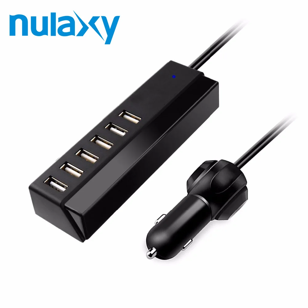 Nulaxy Universal Car Charger 6 Port USB Car Charger for iPhone 8 7 Samsung Xiaomi Car Mobile