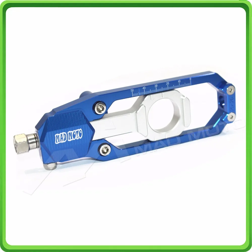 Aluminum motorcycle Chain Tensioner Adjuster fit for YAMAHA R1 YZF R1 2015 2016 2017 YZF-R1 15 16 17 Blue & Silver (8)
