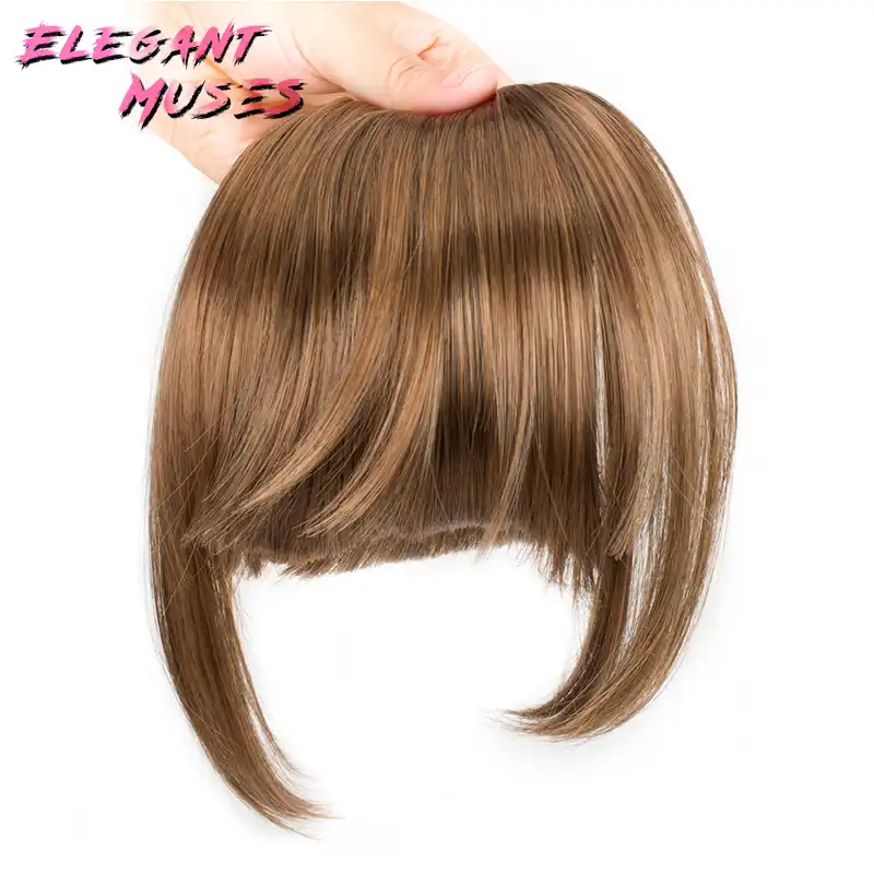 Elegant Muses Fake Hair Fringe Bangs Clip Ons 6 Inch Short