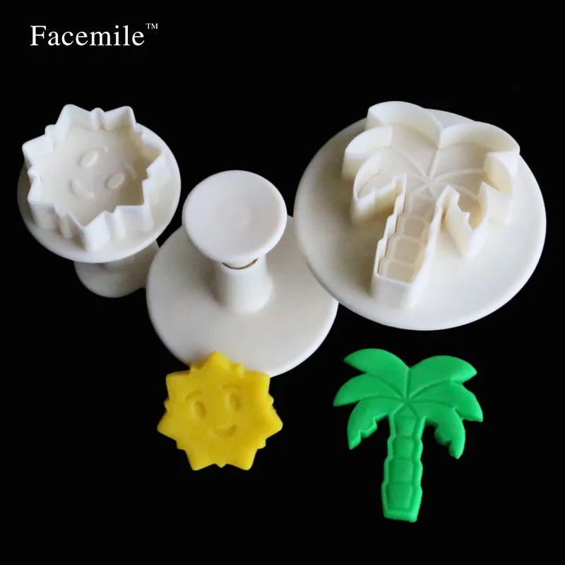 Facemile 3 шт./компл. Palm Tree штамп линейка Торт Cookie Cutter Fondant украшения Инструменты 04033