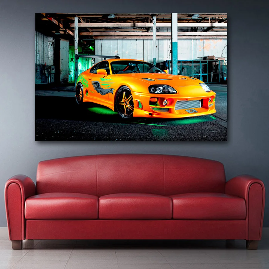 Суперкар Toyota Supra тюнинг горячий стержень автомобили плакат холст художественные