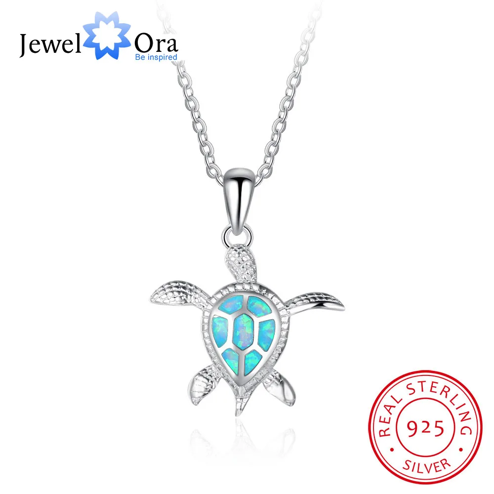 

Turtles Accessorise Pendant Necklace Fashion Jewelry 925 Sterling Silver Opal Stone Necklace & Pendants Gift (JewelOra NE102001)