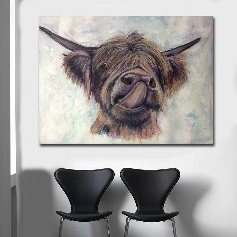 

Modern Cow Animal Canvas Painting Printed Posters and Prints Canvas Oil Painting Wall Art for Home Decor Dropshipping Worldwide