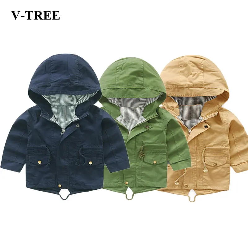 

V-TREE Boys Trench Coats Hooded Jackets For Babies Children Windbreakers Toddlers Outerwears Kids Overcoats Baby Poncho