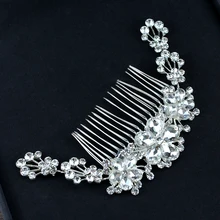 Сплав Цветочные волосы лоза Большой Роскошный Серебряный Кристалл Стразы Свадебный гребень для волос для женщин Свадебная вечеринка Аксессуары для волос ювелирные изделия