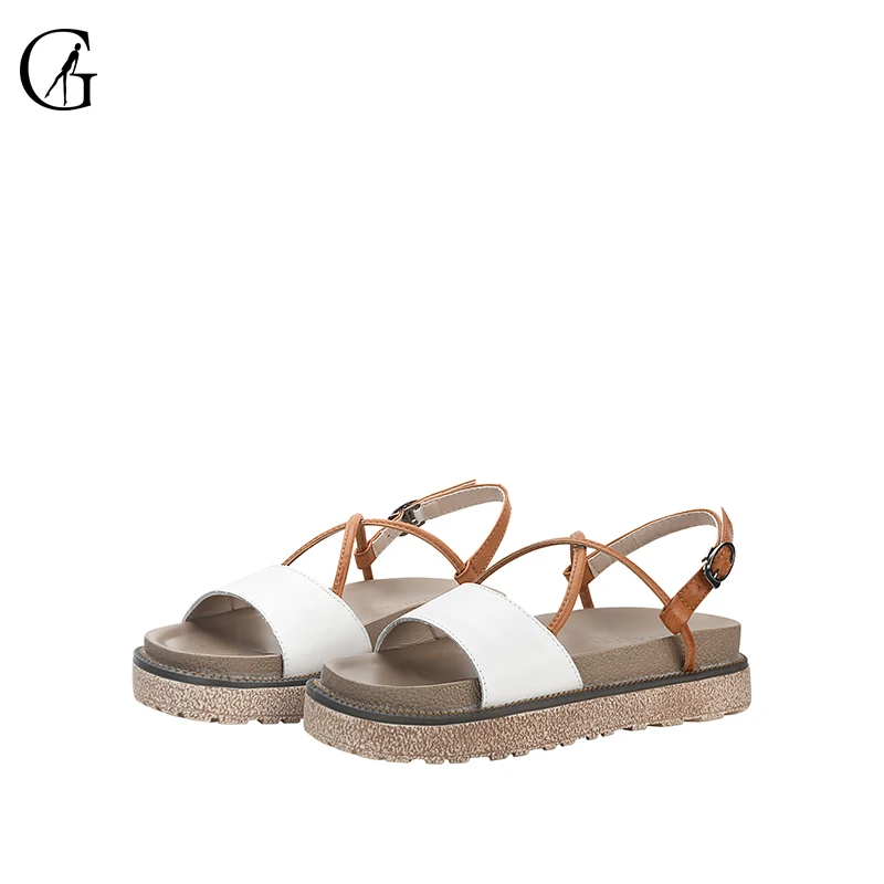 GOXEOU/ женские сандалии, модные повседневные сандалии на платформе с перекрестными ремешками, Size32-42