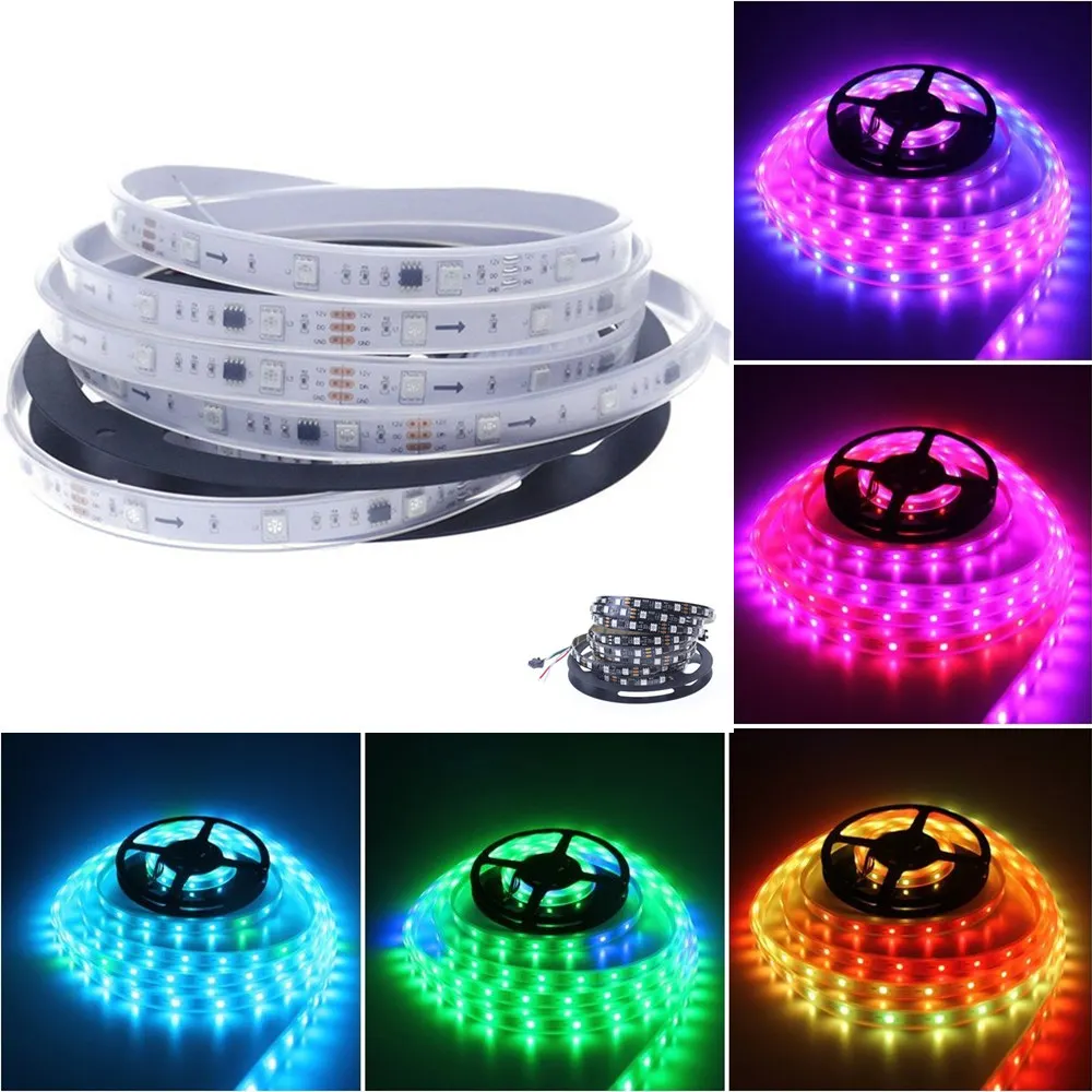 WS2811 5050 SMD RGB Светодиодная лента Адресуемая 30/48/60 светодиодов/м светодиодные