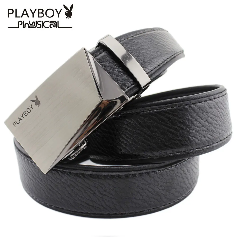 Playboy men's belts, leather belt automatic buckle leather high grade ...