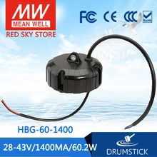 Бренд MEAN WELL представляет HBG-60-1400 43V 1400mA meanwell HBG-60 43V 60,2 W один Выход светодиодный драйвер Питание