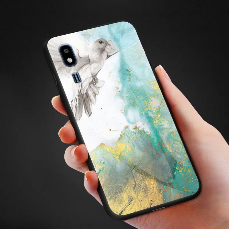 

For Samsung Galaxy A2 Core Case 2019 Fashion Marble Glass Protection Cover For Samsung A2Core A 2Core 5.0'' Phone Cases A260F