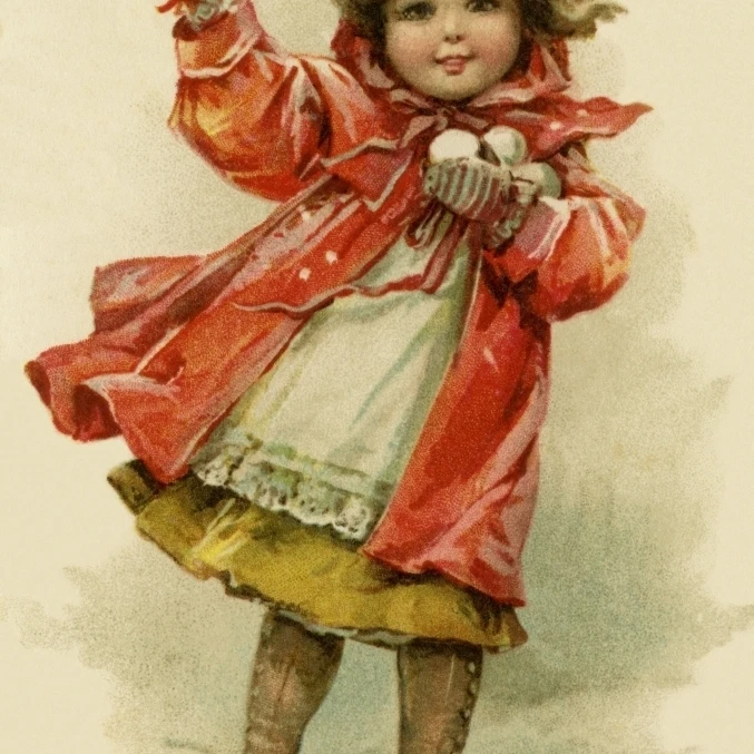 Young Girl With Snowballs Poster Print By Mary Evans Picture Library Peter & Dawn Cope Collection (18 X 24)