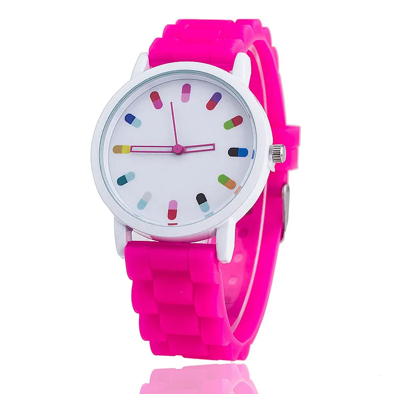 wholesale popular geneva silicone rubber jelly candy watches unisex