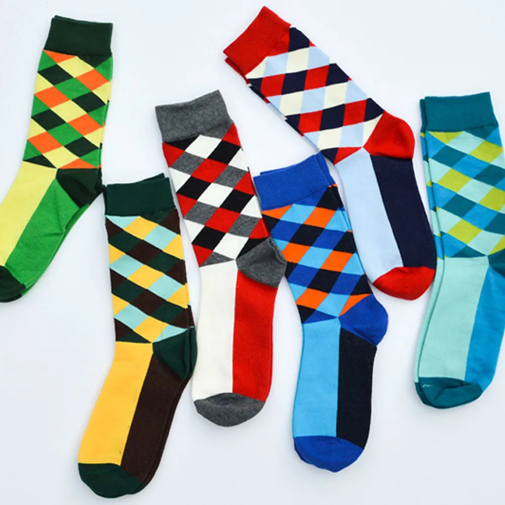 Для Мужчин's Цвет ful носки Повседневное Хлопок Средний носки дизайн Multi-Цвет носки сохраняющие тепло Meias quentes masculinas Y5