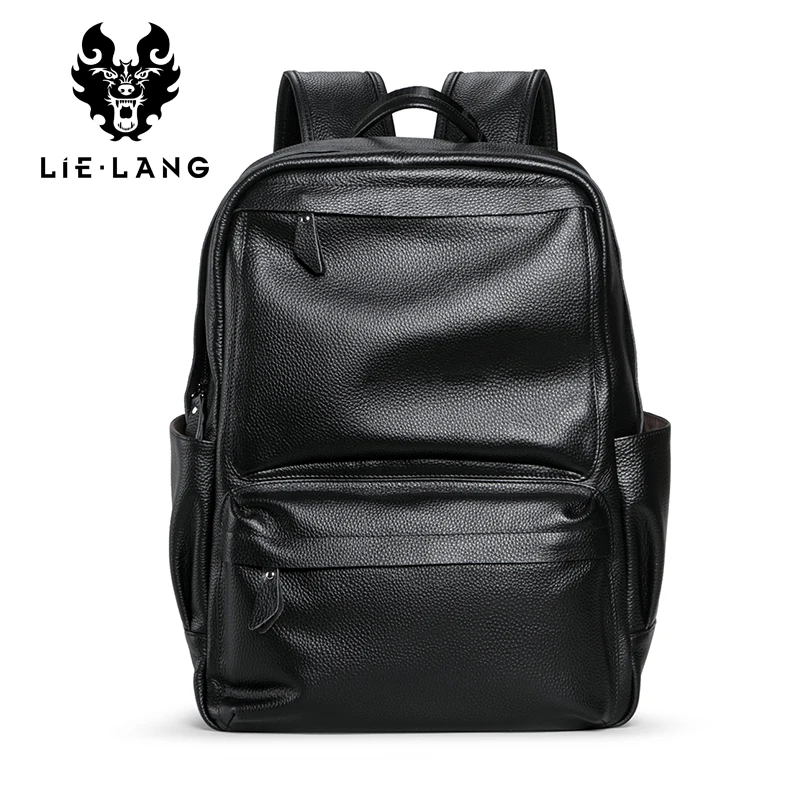 LIELANG Men's Genuine Cow Leather Backpack Laptop Male School Bag High Quality Men Daypacks Korea Style Casual Travel Bag