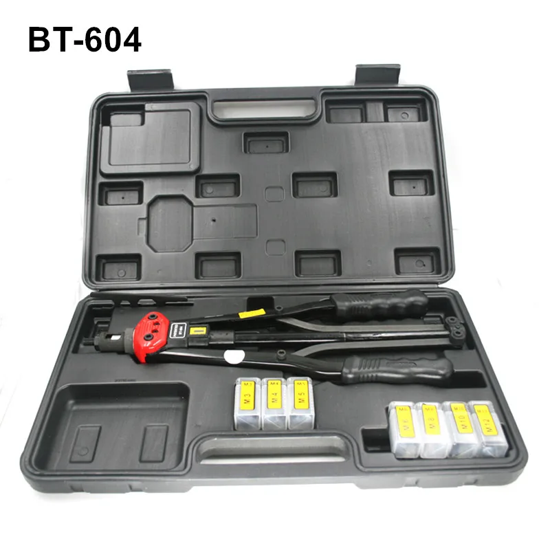 

high quality hand riveter auto remove nut pull rivet nut gun riveting tools with nut setting system BT-604 M3 to M12 plastic box