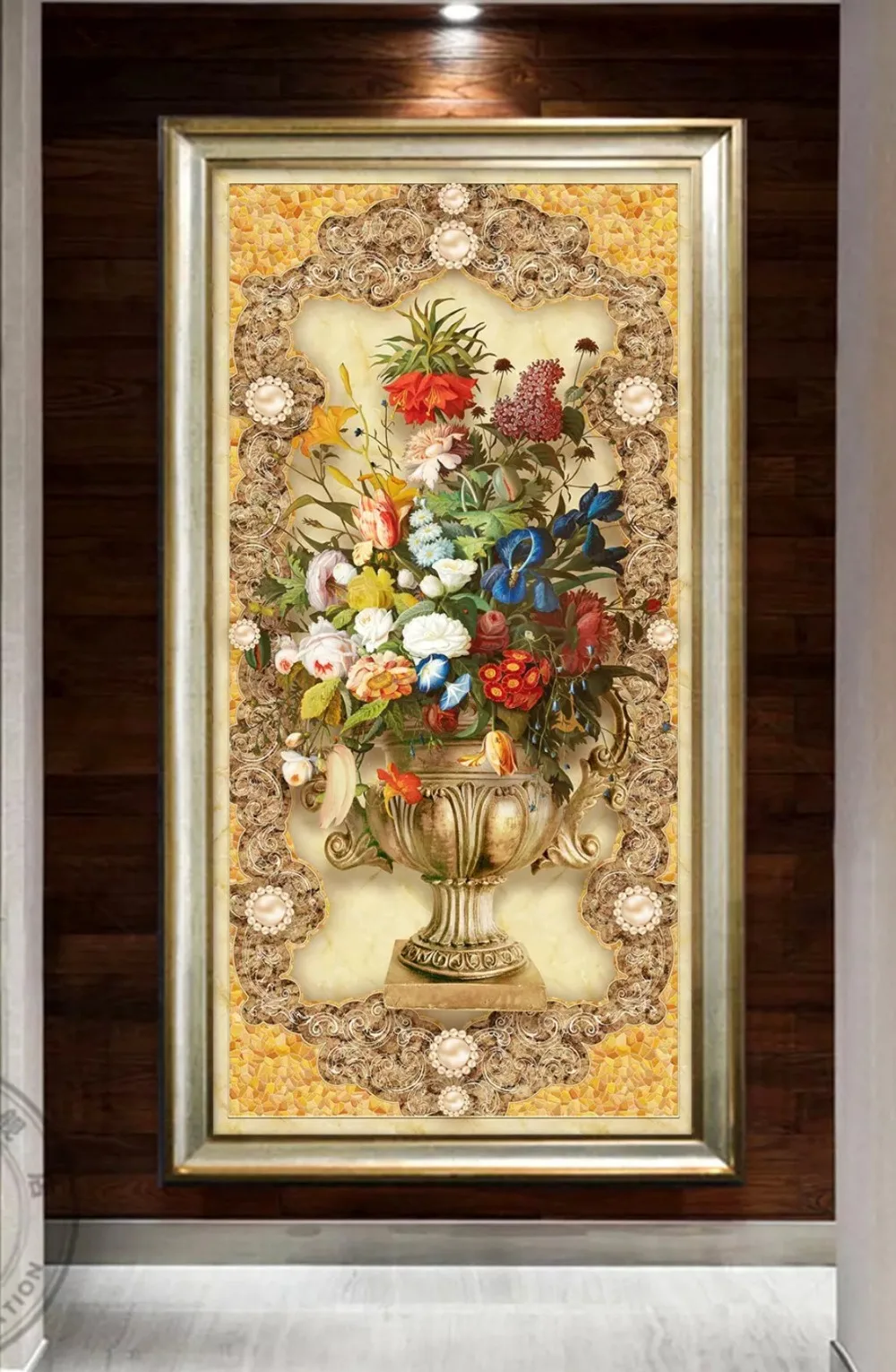 Wellyu на заказ Фреска 3d фото обои Европейский узор Картина маслом цветок мрамор вход обои обой декоративная живопись