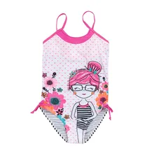 Купальный костюм для малышей, детский цельный купальный костюм с рисунком в полоску для девочек, купальный костюм для малышей, одежда для купания, Прямая поставка