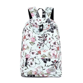 

Fresh Style Women Backpacks Floral Print Bookbags Canvas Backpack School Bag For Girls Rucksack Female Travel Backpack 4 colour