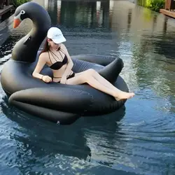 150 см гигантский надувной черный надувной лебедь для бассейна надувной лебедь-на плавании кольцо для взрослых детей воды праздник игрушка