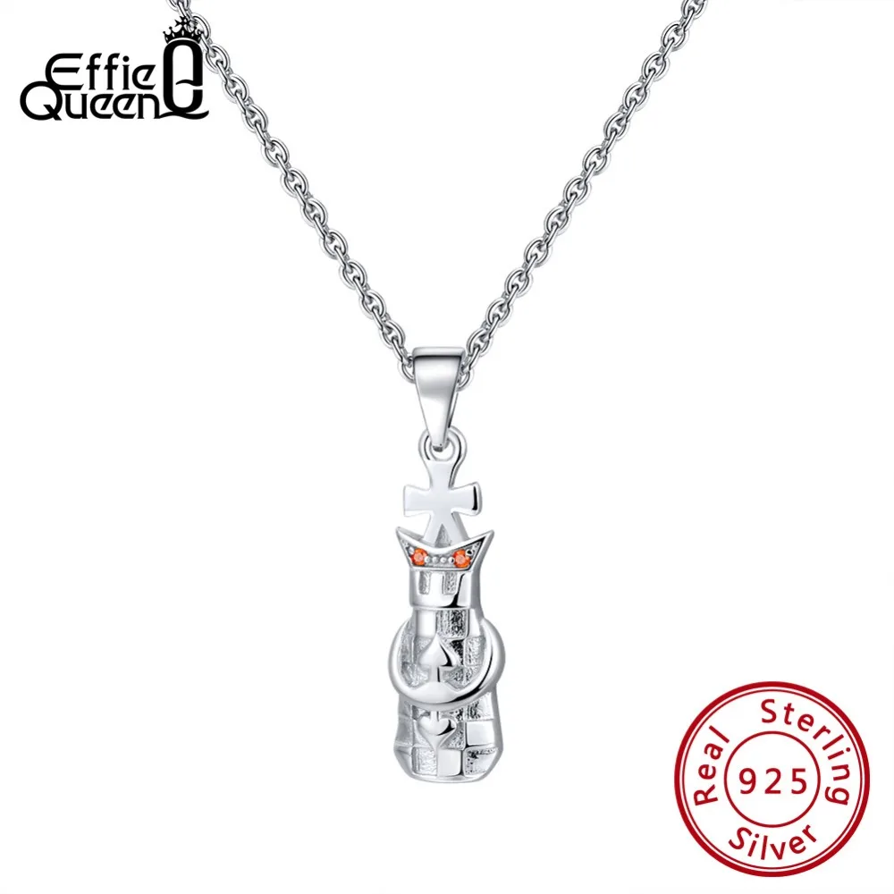 

Effie Queen Real 925 Sterling Silver Pendant Necklace For Women Lovely Chess Solider Man Pendants With AAA Zircon Jewelry BN129