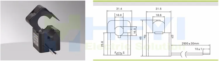 Разделенный сердечник трансформатор тока Датчик переменного тока KCT-16 размер окна 16 мм зажим на трансформатор тока