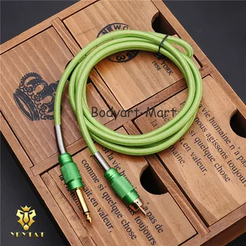 

Top Wool Knitted RCA Copper Tattoo Power Clip Cord Supply Light Green - TCC08#