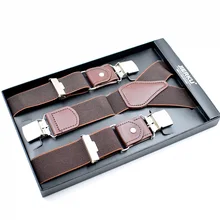 3 зажима Модные мужские кожаные подтяжки мужские брюки ремни свадебные Женихи подтяжки