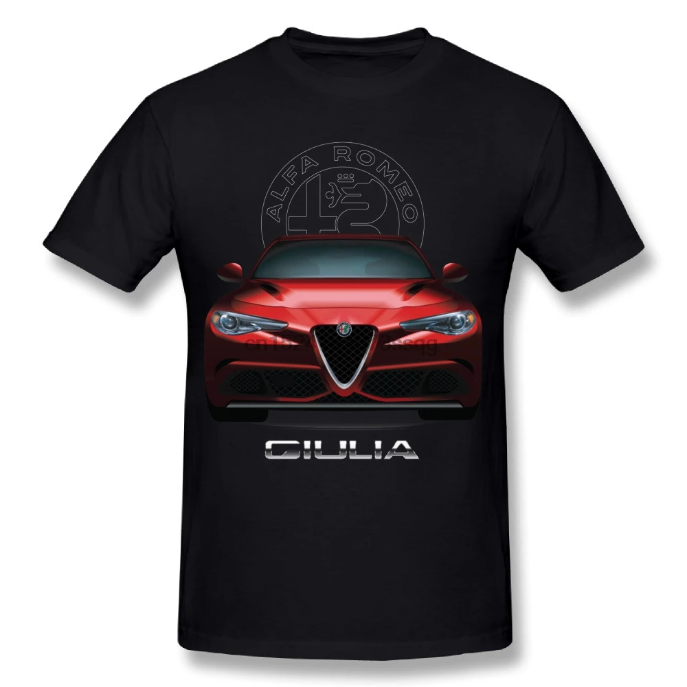 

Printed Men T Shirt Casual Men Alfa Romeo Giulia Quadrifoglio T-Shirts Round Neck Design T-Shirts Plus size Tees Women T-Shirt