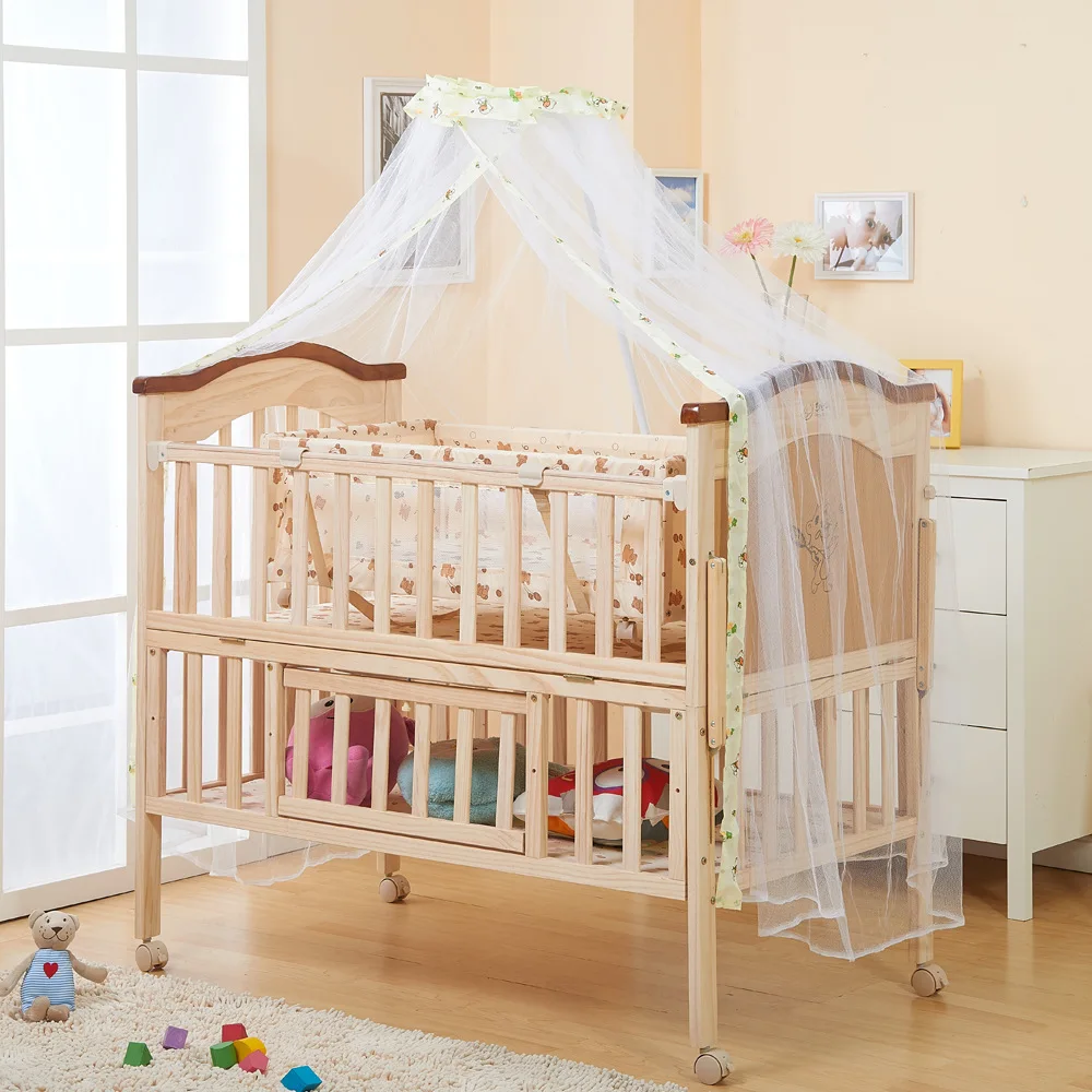 2016 Hot Sale Baby bed multifunction wood bed children's bunk beds playpen Baby Cribs