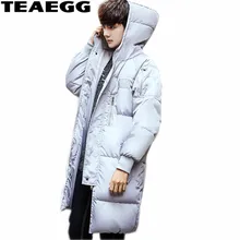 TEAEGG Thickening Men Winter Jackets Manteau Homme Hiver Cotton Padded Gray Hooded Man Warm Winter Jacket Coat Parka Homme AL559