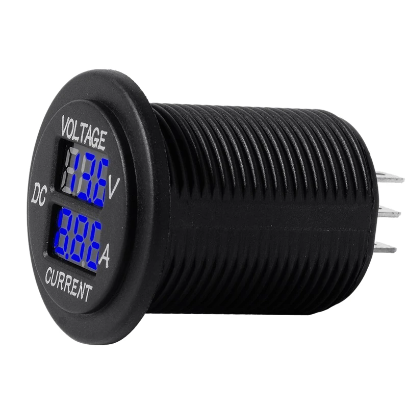

DC 12-24V Dual Display Voltmeter Ammeter Round Panel for car motorcycle boat marine