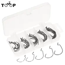 Lixada 50 шт. Ассорти набор рыболовных крючков коробка заточенный колючий рыболовный крючок смешанный размер Высокоуглеродистая сталь для рыбалки в озере