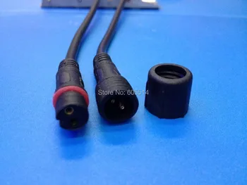 

[Seven Neon]50pairs 40cm 2*0.3mm 2Core 2pin BLACK IP66 waterproof pigtail led connctor,male and female connector cable