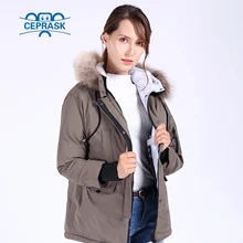 CEPRASK 2019 Nieuwe Wasbeer Bont Winter Jas Vrouwen Plus Size Casual Bio pluis Dikke Parka Hooded Warm Winter Jassen Bovenkleding(China)