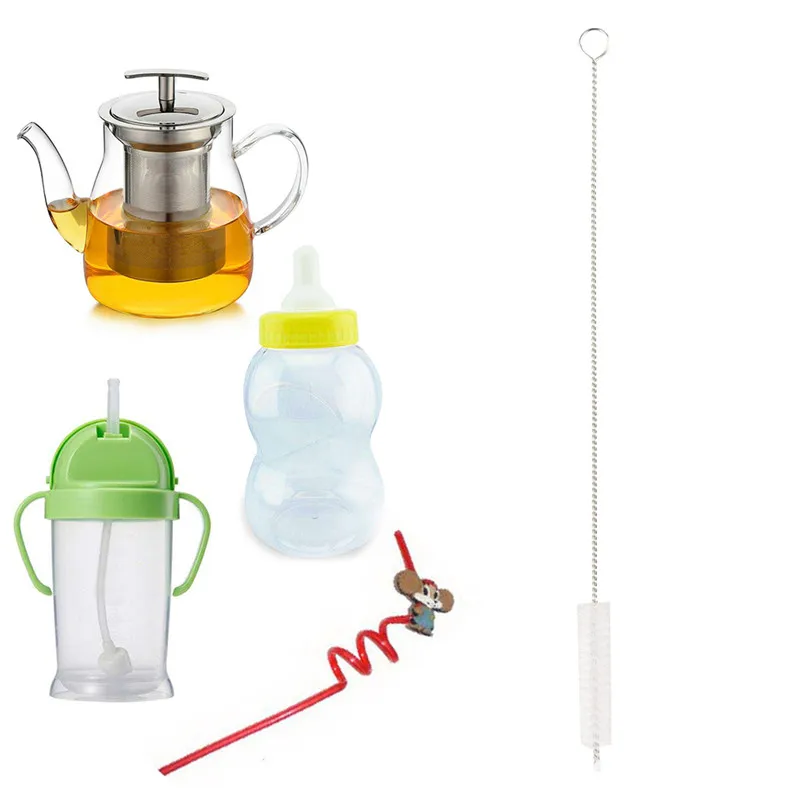 

1Pcs/Set Reusable Fish Tank Pipe Brush Bottle Suction Tube Glass Tube Spiral Soft Hair Straw Cleaning Brushes Tools