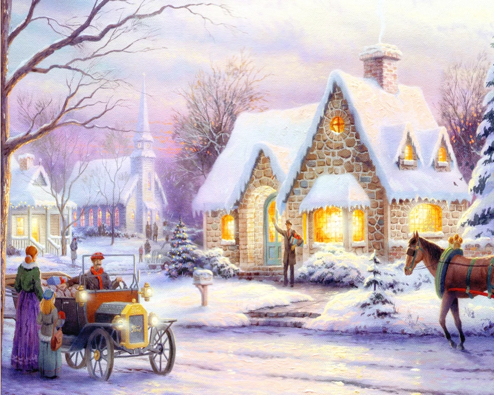 

A1183 Home Decoration Mosaic 3DIY Carriage Village 100% Resin Diamond Painting Cross Stitch High Quality Round Drill Needlework