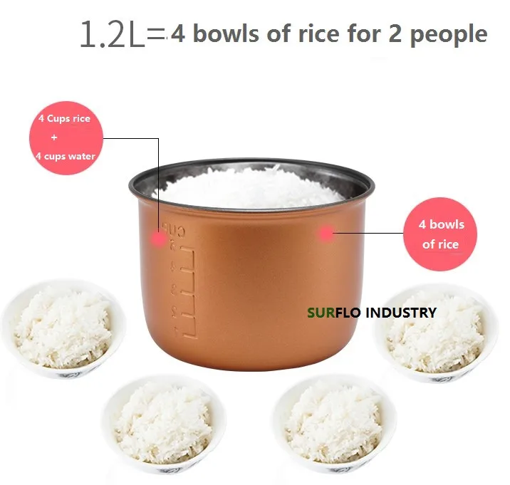 200 Вт Мощность 1.2л емкость AC220-240V Мини рисоварка ланч бокс подходит для 1-2 человек может рагу суп, тепло Ланч