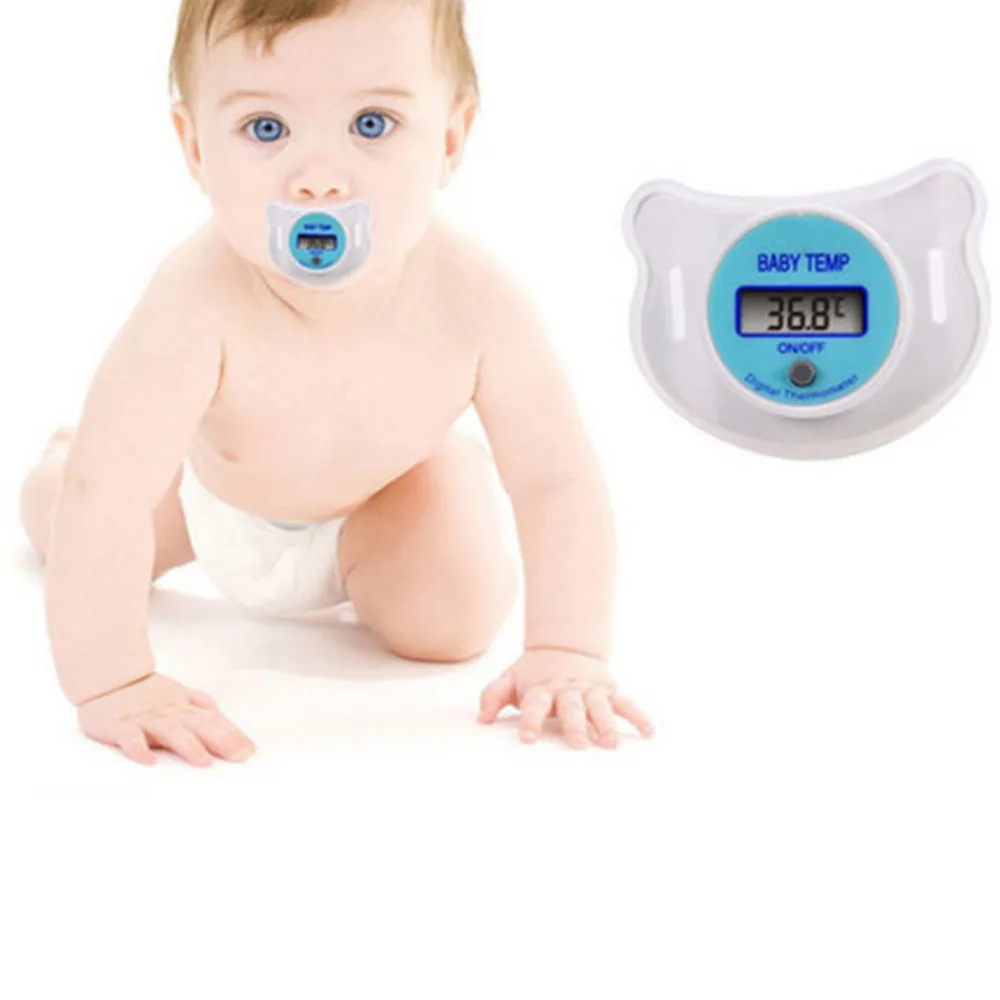 

Practical Baby Kid Nipple Pacifier LCD Digital Mouth Nipple Thermometer with Protective Storage Cover Infant Baby Health Care