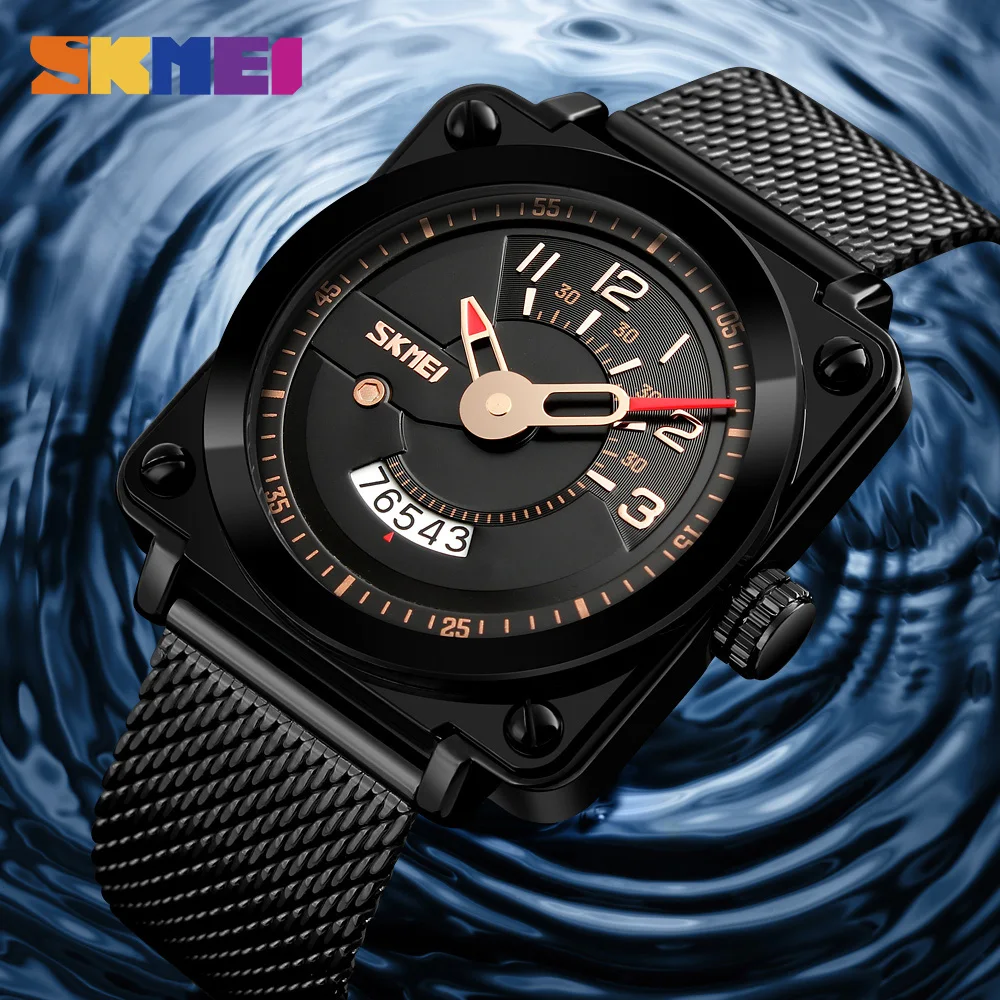

New 2019 SKMEI Fashion Men Watch Stainless Steel Quartz Watches Top Luxury Brand Waterproof Wristwatch Male Relogio Masculino