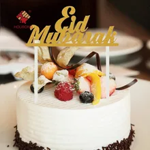 Happy Eid Mubarak Торт Топперы Золото Серебро мусульманский Eid вечерние украшения радаман карточная вставка торт выпечки аксессуар