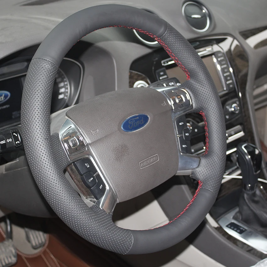 Руль охватывает Чехол для Ford S-MAX MONDEO CHIA-X стайлинга Автомобилей DIY Натуральная кожа противоскользящие дышащий крышками