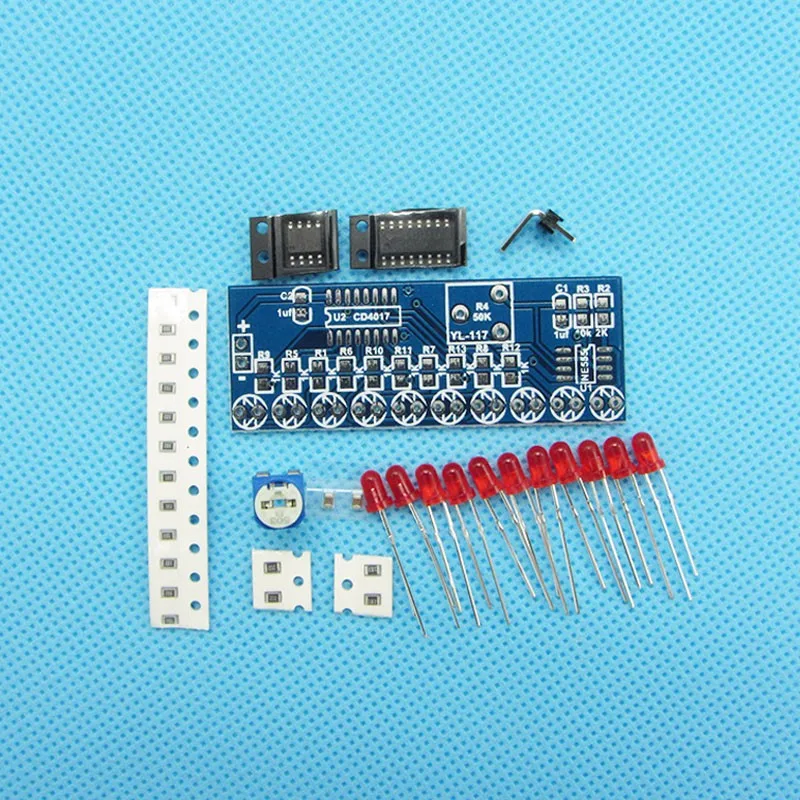 NE555+CD4017 Light Water Flowing Light LED Module DIY Kit DIY Parts Kits for Self-Assembly (1)