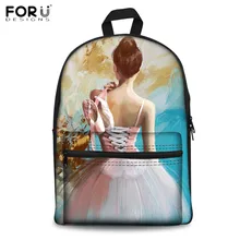 FORUDESIGNS/танцевальный балетный рюкзак с рисунком для девочек; Модный школьный рюкзак для девочек-подростков; Брезентовая сумка для книг; повседневный рюкзак; Bolsa